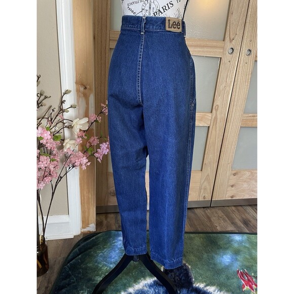 Vintage 1980's Lee Pleated Medium Washed High Waisted Jeans size 11M USA Hipster - Picture 2 of 10
